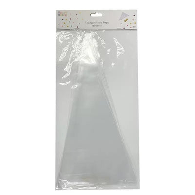 25pk Triangle Plastic Bags with Ties 180x380mm