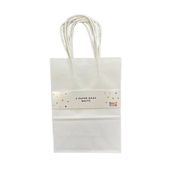 4pk White Paper Bag 21x15x8cm