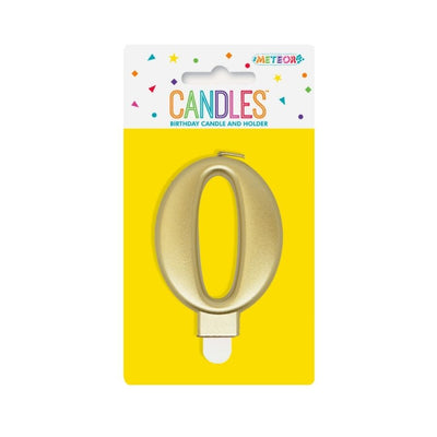 Metallic Gold No. 0 Numeral Candle