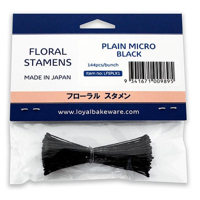 Micro Black Plain Double Sided Loyal Stamen 144pcs