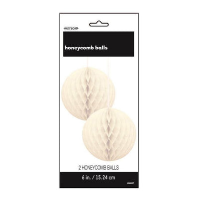 White Honeycomb Balls 15cm 2pk