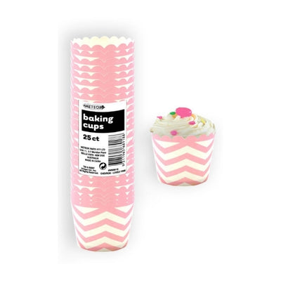 Chevron Light Pink Baking Cups 25pk