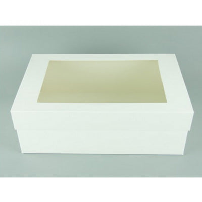 White 20in x 16in Rectangle Cake Box With Window (20x16x6in)