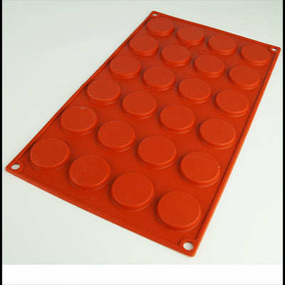 24 Cavity Flat Coin Silicone Cake & Chocolate Mould (33mm 3mm deep cavity)