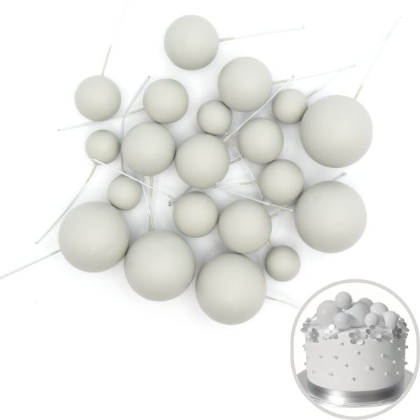 White Matte Ball Toppers 20pk