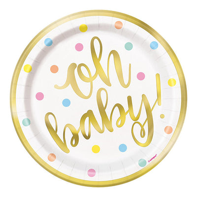 Oh Baby 7in Paper Plates 8pk