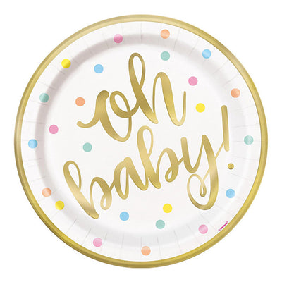 Oh Baby 9in Paper Plates 8pk
