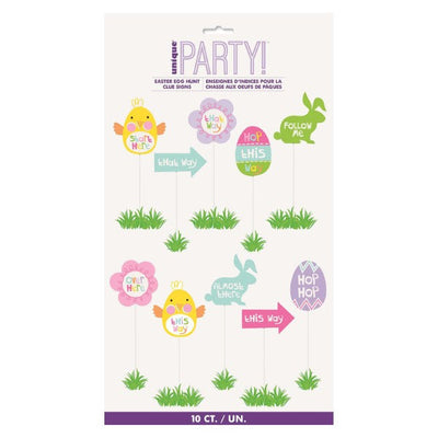 10pc Easter Egg Hunt Clue Signs