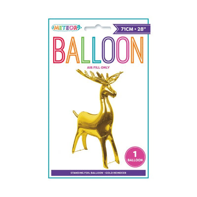 Gold Giant Reindeer Air Filled Standing Balloon 71cm