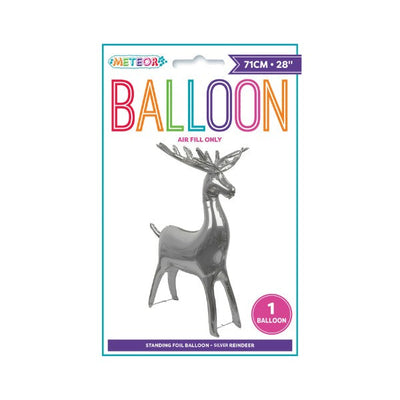 Silver Giant Reindeer Air Filled Standing Balloon 71cm