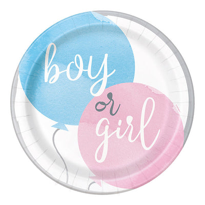 Baby Reveal Boy or Girl 9inPaper Plates 8pk