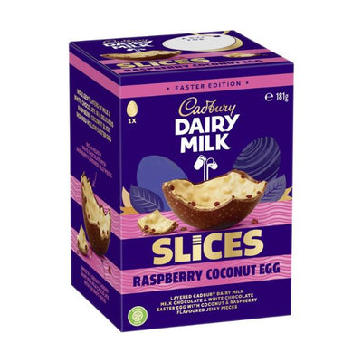 Cadbury Choc Dairy Raspberry Coconut Slice Egg 181g