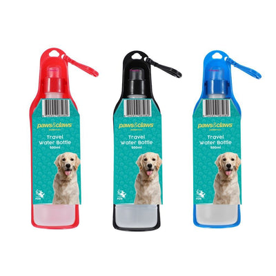 500ml Paw & Claws Assorted Travel Water Bottle