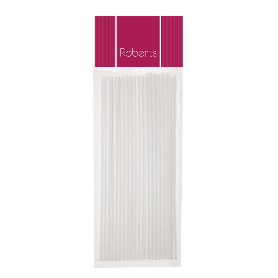 200mm White Plastic Lollipop Sticks 25pk