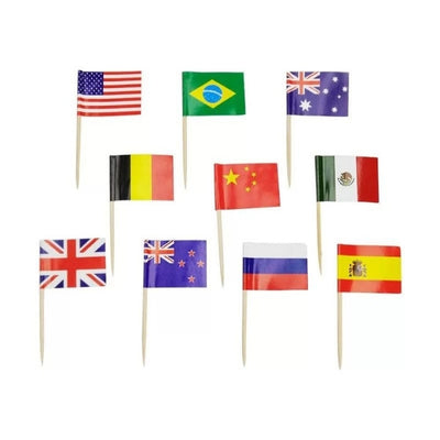 National Flag Picks 6.5cm 50pk (countries vary)