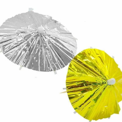 Gold/Silver Foil Umbrella Picks 10cm 12pk