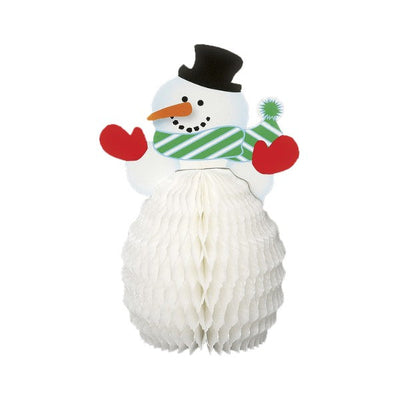 4pc Mini Snowman Honeycomb Decoration 15cm