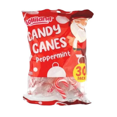 30pk Mini Candy Canes Peppermint 120g