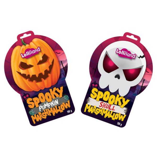 Halloween Marshmallow Bag in Pumpkin or Skull 100g