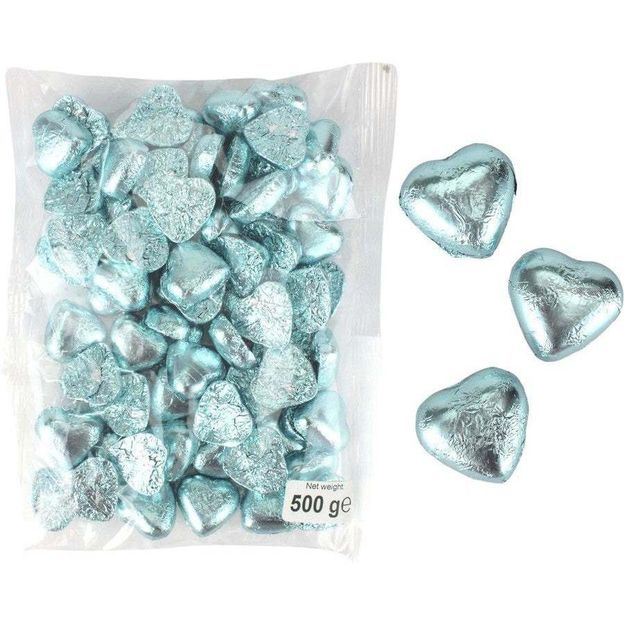 Blue Milk Chocolate Hearts 500g (approx. 70 pieces)
