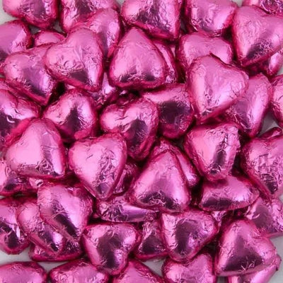Hot Pink Milk Chocolate Hearts 500g