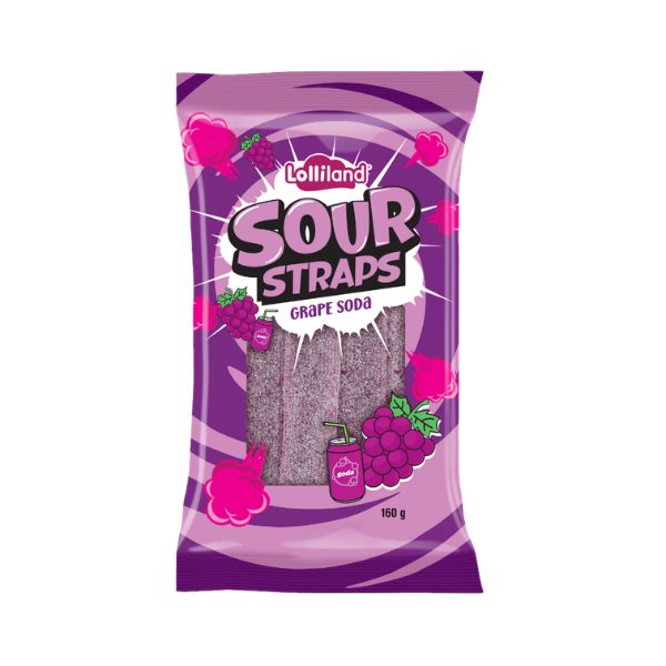 Sour Straps Grape Soda 160g