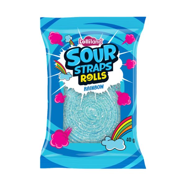 Sour Straps Rainbow Rolls 40g