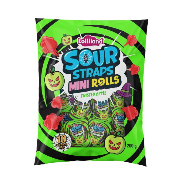 Sour Straps Mini Halloween Rolls 200g