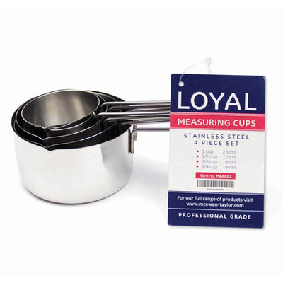 4pc Loyal Heavy Duty Stainless Steel Measuring Cups Set