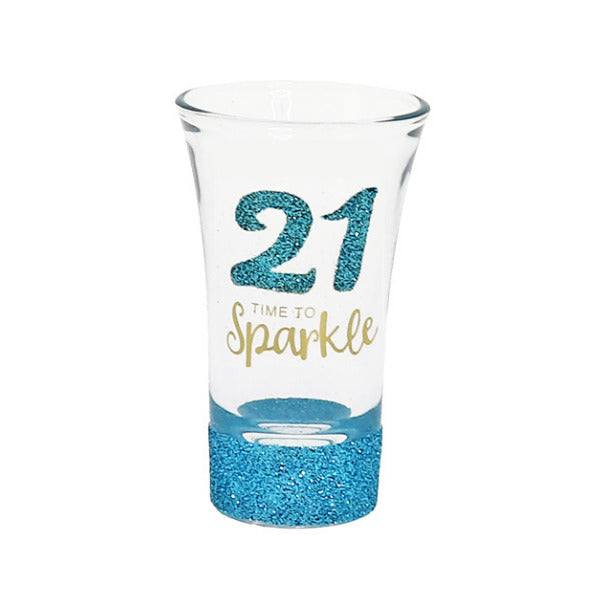 21st Birthday Mint Sparkle Shot Glass