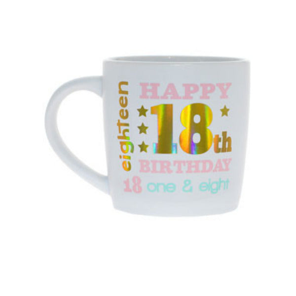 18th White & Gold Birthday Mug