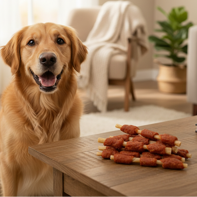 90g Doglisious Duck Jerky Triple Kebabs