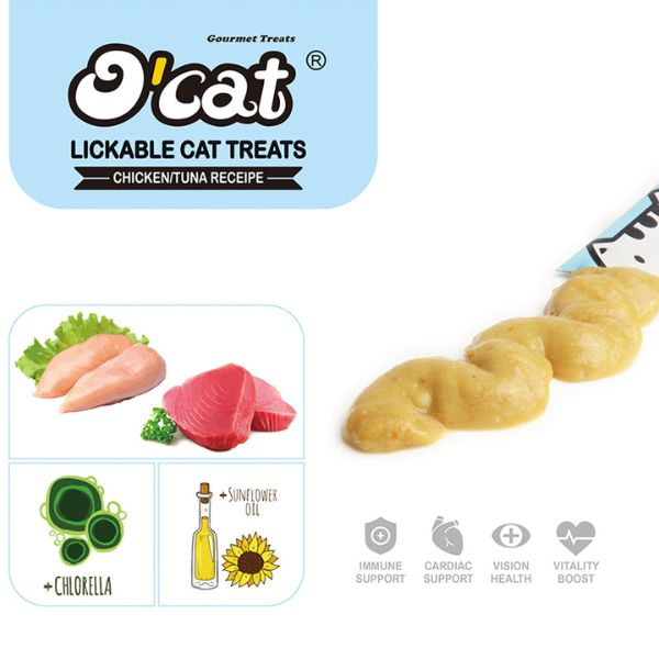 Creamy Chicken & Tuna Flavour Lickable Cat Treats 60g (5Pk)