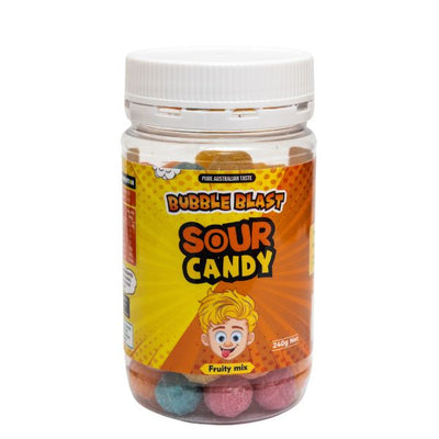 Bubble Blast Sour Fruity Mix Rock Candy 240g