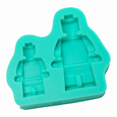 Small & Large Lego Men Silicone Fondant Mould (105x100mm)