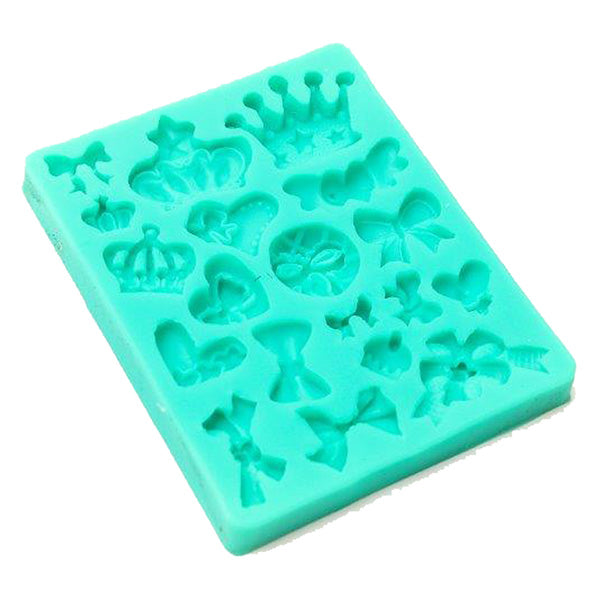 Bows, Hearts & Crowns Silicone Fondant Mould