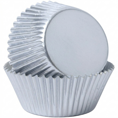Silver Small Foil Baking Cups (32mm Base)