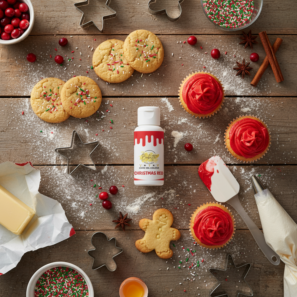 Bakette Icing Gel Colour Christmas Red 21g