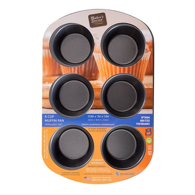 Bakers Secret 6 Cup Muffin Pan 38.4x18x3.2cm