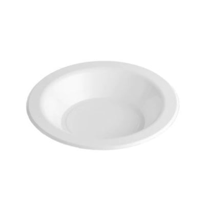 50pk White Heavy Duty Reusable Plastic Dessert Bowls 180mm