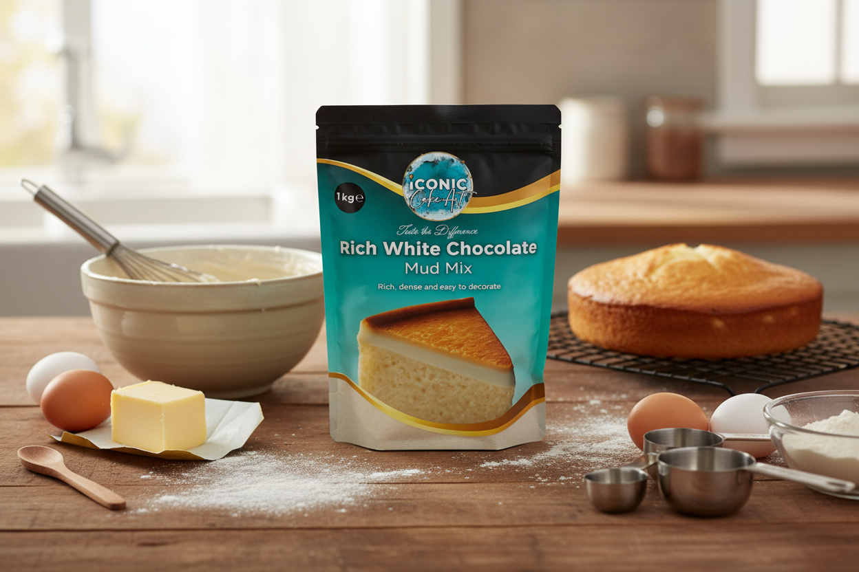 1kg Iconic Cake Art White Mud Cake Mix