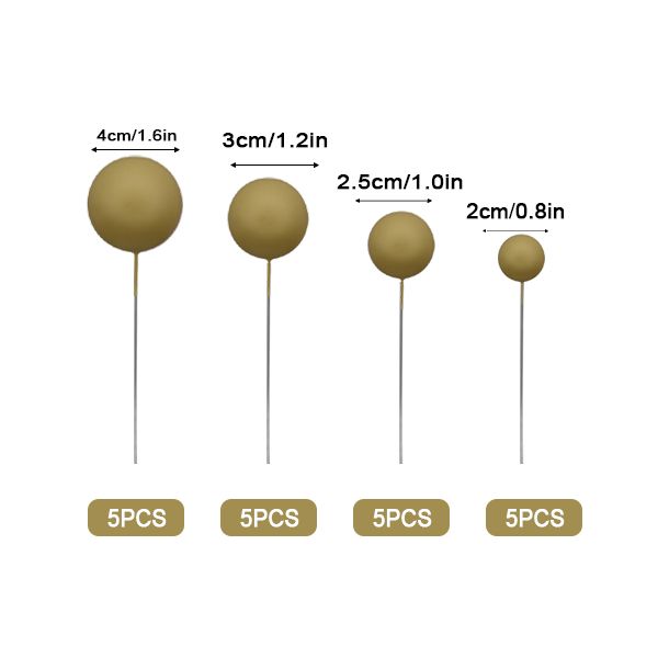 Butter Yellow Matte Ball Toppers 20pk