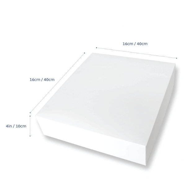 50pk White 16in 4 inch High Square Cake Box (16x16x4in)