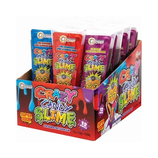 12pk Super Sour Crazy Candy Slime 113g