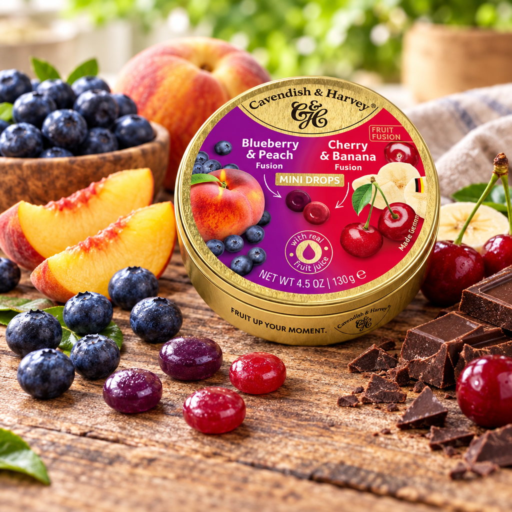 Cavendish & Harvey Mini Drops - Blueberry & Peach and Cherry & Banana
