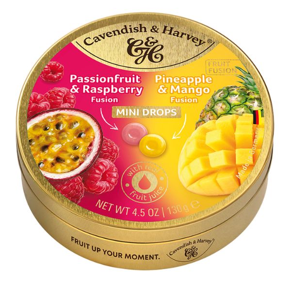 Cavendish & Harvey Mini Drops - Passionfruit & Raspberry and Pineapple & Mango 130g