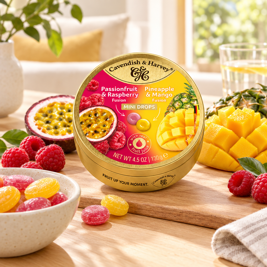 Cavendish & Harvey Mini Drops - Passionfruit & Raspberry and Pineapple & Mango 130g