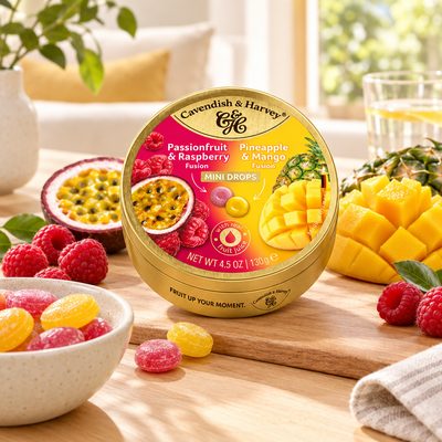 Cavendish & Harvey Mini Drops - Passionfruit & Raspberry and Pineapple & Mango 130g