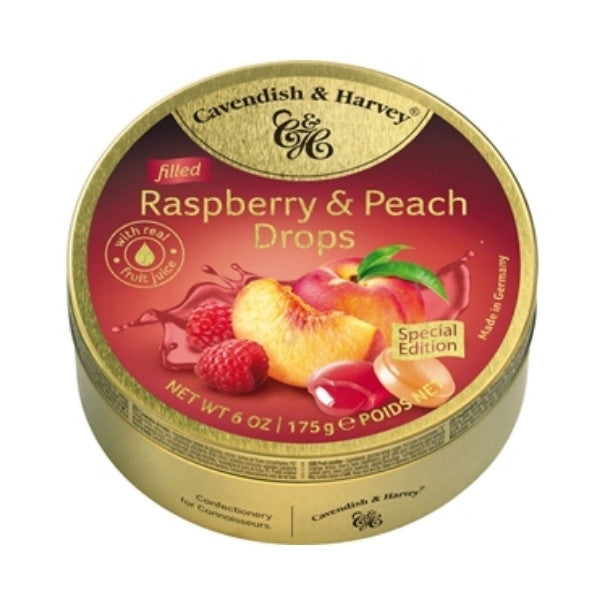 Cavendish & Harvey Filled Raspberry & Peach Drops 175g