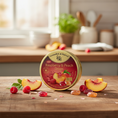 Cavendish & Harvey Filled Raspberry & Peach Drops 175g